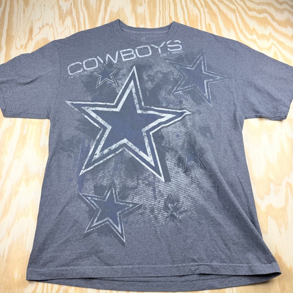 Y2K Style Dallas Cowboys Graphic T-Shirt Men XL Charcoal Gray Star Logo EST 1960